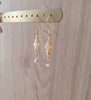Gold plated link earrings with clear zirconia