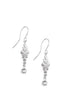 Rhodium plated link earrings with clear zirconia