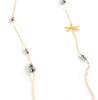 Long dragonfly necklace with Black Diamond crystals