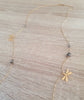 Long dragonfly necklace with Black Diamond crystals