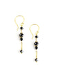 18K gold plated dangle earrings with black Swarovski crystals