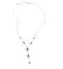 Short silver Y-necklace with Black Silver Night Swarovski crystals