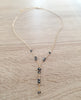 Short gold necklace with black Austrian crystals