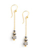 18K gold plated dangle earrings with Black Silver Night Swarovski crystals