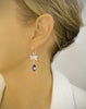 Silver dragonfly earrings with Black Diamond Austrian drops
