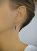 Gold earrings with Tanzanite Austrian crystal drops 