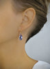 Gold earrings with Tanzanite Austrian crystal drops