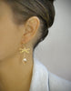 Gold dragonfly earrings with Golden Shadow Austrian crystal drops