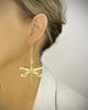 Gold dragonfly earrings with golden shadow Austrian crystals