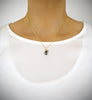 Short gold necklace with Black Diamond Austrian crystal drop and ball