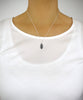 Short silver necklace with a Black Diamond Austrian crystal pavé drop