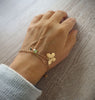 Gold double chain Austrian crystal butterfly bracelet