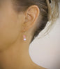 Rose freshwater pearl earrings with pink Austrian crystal butterflies