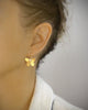 Gold butterfly earrings with Austrian crystals