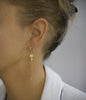 Gold hoop earring mix with yellow crystal butterflies