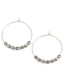 18K gold plated hoop earrings with Black Silver Night Swarovski crystals.