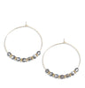 18K gold plated hoop earrings with Black Silver Night Swarovski crystals.