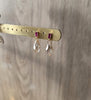 18K gold plated pink stud earrings with Golden Shadow Swarovski crystal drops.
