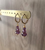 18K gold plated hoop earrings featuring Amethyst Swarovski crystals