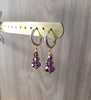 18K gold plated hoop earrings with Amethyst Swarovski crystals
