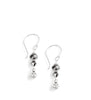 Rhodium plated earrings decorated with sparkling "Black Silver Night" Swarovski crystals and charms.