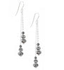 Silver dangle earrings with Black Silver Night Swarovski crystals.