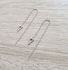 Stylish platinum plated chain threader earrings with sparkling Zirconia