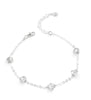 Silver bracelet handmade and decorated with sparkling Silver Shade Swarovski crystals.