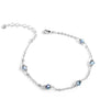 Classic silver bracelet decorated with Denim Blue Swarovski crystals.