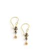 18K gold plated earrings with "Black Silver Night" Swarovski crystals and Golden Shadow charms.