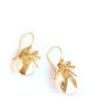 18K gold plated dragonfly earrings with Golden Shadow Swarovski crystal drops