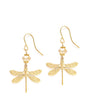 18K gold plated dragonfly earrings with Golden Shadow Swarovski crystals