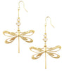 18K gold plated statement dragonfly earrings decorated with Golden Shadow Swarovski crystals.