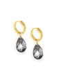 18K gold plated hoop earrings with "Black Silver Night" Swarovski crystal drops.
