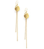 Long-length 18K gold plated seashell dangle earrings.