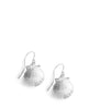 Rhodium plated seashell earrings with clear Swarovski crystals