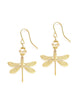 Gold dragonfly earrings with Golden Shadow Austrian crystals