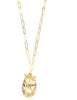 Long dragonfly necklace with a Golden Shadow Austrian pendant
