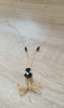 Long dragonfly necklace with Black Swarovski crystals