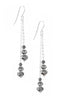 Silver dangle earrings with Black Diamond crystals