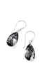 Silver earrings with black diamond Austrian crystal drops
