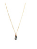 Short gold necklace with Black Diamond Austrian crystal drop and ball