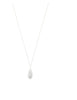 Short silver necklace with a white Austrian crystal pavé pendant