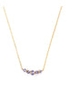Short gold necklace with Tanzanite Austrian crystals