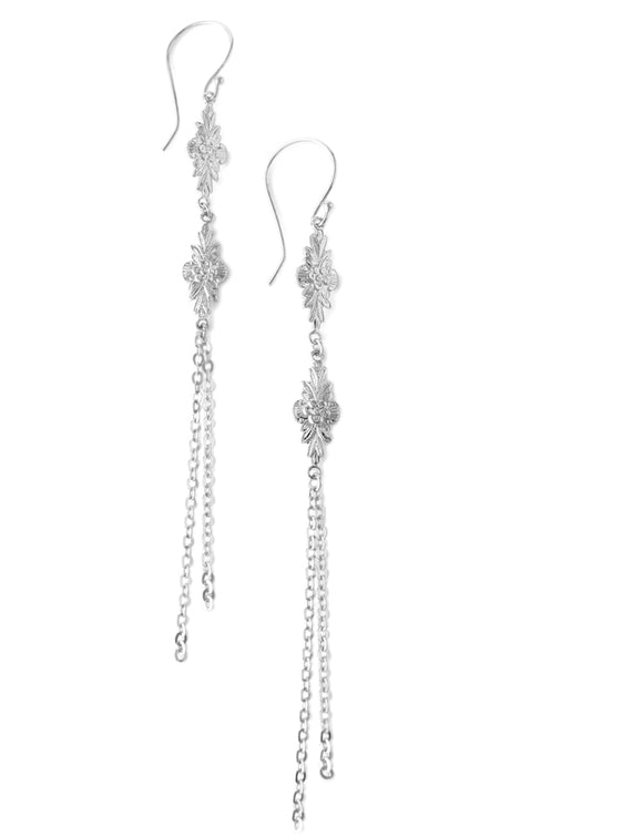Dige Designs long silver link earrings