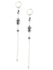 Silver hoop earrings with Black Diamond Austrian crystals
