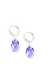 Silver hoop earrings with Tanzanite Austrian drops