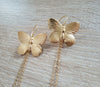 Dige Designs long gold butterfly earrings