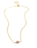 Gold necklace with light amethyst Austrian crystal ball and pearls