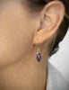 Gold earrings with Tanzanite Austrian crystal drops